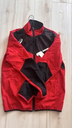 asics ウィンドブレーカー M 赤/黒 セット