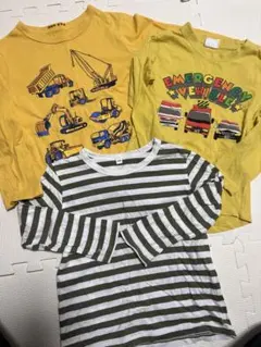 110サイズ　ロンT 緊急車両　消防車　救急車　パトカー　工事車両　クレーン