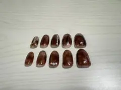 ブラウン グラデーション ネイルチップ 10個セット M