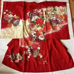 お宮参り 産着 子供着物 日本製 女の子 お宮参り 赤ちゃん 祝い着 赤のサムネイル