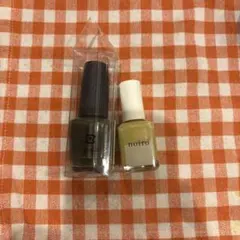 深緑、オーロラピンクラメ　ネイル