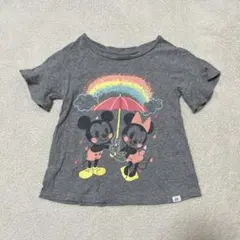 GAPミッキー　ミニー　ディズニー　半袖　Tシャツ　グレー　袖フリル