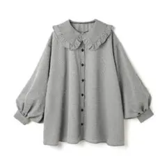 GRL フリル襟ギンガムチェックブラウス[k8705a]