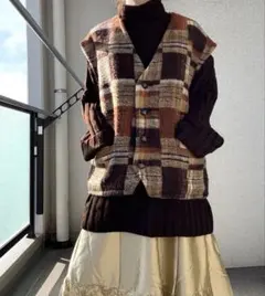 80s〜　ユーロ古着　チェックベスト