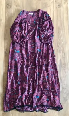 ZADIG＆VOLTAIRE 総柄マキシワンピース　ボルドー　S