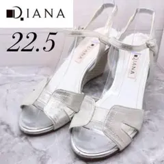 【89】DIANA ダイアナ サンダル シルバー ウェッジソール 22.5