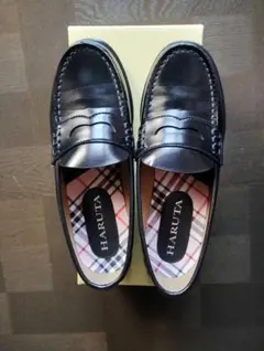 ★値下げ★HARUTA ローファーブラック チェックインソール 卒入学 23cm