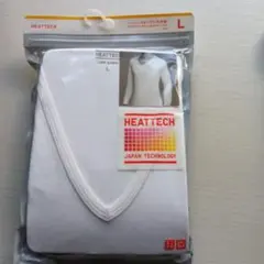 HEATTECH 長袖 Vネックシャツ L ホワイト
