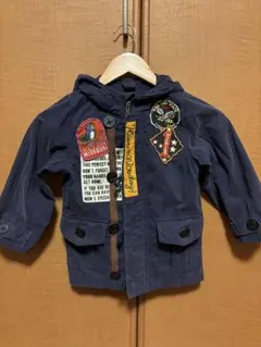 ネイビー フード付きジャケット パッチ付き　アウター　110