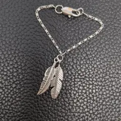 ぬい服用　ネックレス　アクセサリー　羽　シルバー　1点