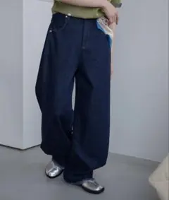 VACANCY パンプキンシルエットタックデニム