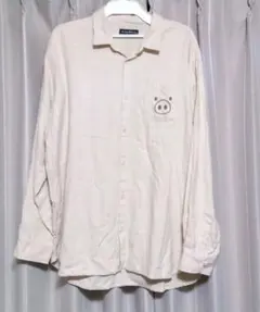 ドラッグストアーズ　ロングシャツ　チュニック　ぶたさん 刺繍　コットン　フリー