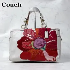 希少✨COACH ハンドバッグ フローラル ポピー ギャラリー ターンロック 希少✨COACH ハンドバッグ フローラル ポピー ギャラリー ターンロック