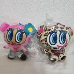 エンジェルブルー　ヒョウ柄ナカムラくん 日焼けハナちゃん ぬいぐるみチャーム2つ
