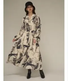 SNIDEL スナイデル シティプリントワンピース ブラック SIZE 0