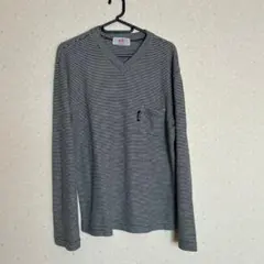 POSH BOY ボーダー柄 Vネック 長袖カットソー 胸ポケット付きのサムネイル