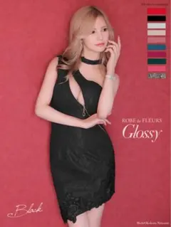 ROBE de FLEURS ジッパー×ストレッチタイトミニキャバドレス