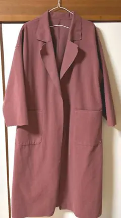 ロングコート　ボルドー　カラーコート　M L