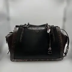 【美品 】コーチ ショルダーバッグ 2way パイソンドリーマー 黒 紫　⭐︎