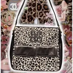 00s y2k起毛ヒョウ柄本革ショルダーバッグ 平成ギャル フェアリーグランジ