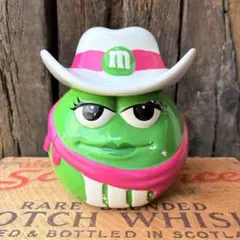 M&M's レッド フェイス型 陶器 クッキージャー ディスペンサー