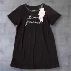 【新品】ディニテコリエ 半袖Tシャツ 刺繍 チェーン装飾 英文字プリントのサムネイル