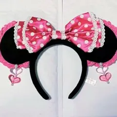 【COCOA様専用】ディズニー　カチューシャ　ミニー　ピンク　イヤリング