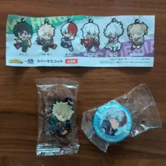 爆豪勝己 ラバーマスコット & 轟焦凍 缶バッジ セット