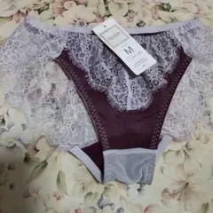 JACONNE BEAUTY パープル花柄レースMサイズ ショーツ新品