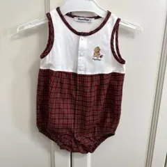 familiar ファミリア　チェック　ロンパース　カバーオール70 美品