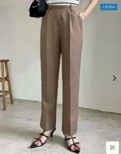 Re:EDITパンツ レディースファッション スラックス ブラウン