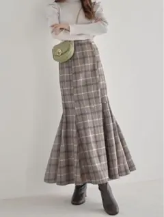 GRL チェックマーメイドスカートfo1502