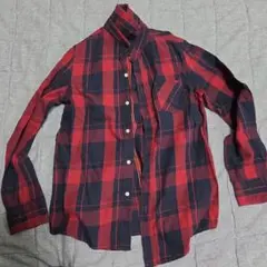 BACK NUMBER チェック　シャツ レッド ネイビー Sのサムネイル