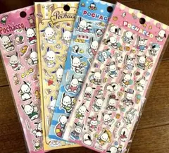 【海外正規品】　サンリオ　ポチャッコ　ふわふわシール　4枚セット