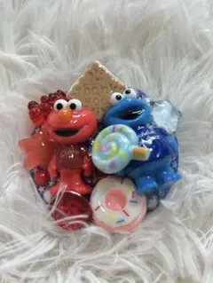 decoバッジ チャーム red&blue