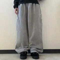 00s NIKE 極太 バギー カーゴスウェットパンツ ワイドレグ グレー