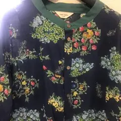 super hakka feuille 花柄 長袖ワンピース
