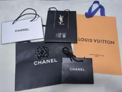 ギフト紙袋 (CHANEL/LOUIS VUITTON/サンローラン)5枚セット