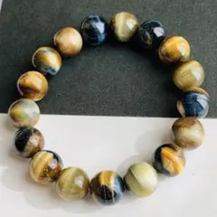 タイガーアイ　ブレスレット　金運　仕事運　パワーストーン　12㍉珠　G141