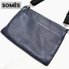 SOMES ソメスサドル 2way レザー クラッチ ショルダーバッグ ネイビーのサムネイル