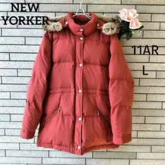 ❤ニューヨーカー✨極美品　ダウンコート　リアルファー　ヌプシ　レンガ色　11AR