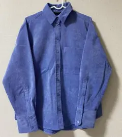 ZARA 胸ポケット付き長袖シャツ【ブルー S】