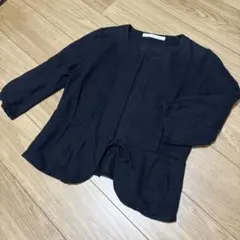 美品　si si si スースースー リネン　カーディガン　ボレロ