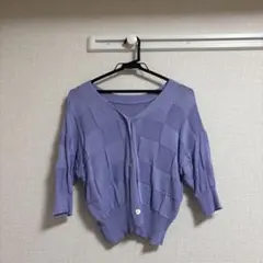 wcloset 紫　五分袖カーディガン