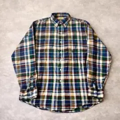80s USA製！エルエルビーン ホワイト チェック ネルシャツ 90s