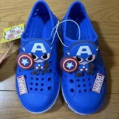 MARVEL キャプテン・アメリカ 青 スリッポン 新品　海外版　光る