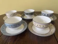 ウエッジウッド フロレンティーン世界限定500個 Teabowl 5客セット