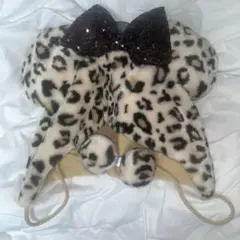 【パーク完売品】ヒョウ柄ディズニーファンキャップ