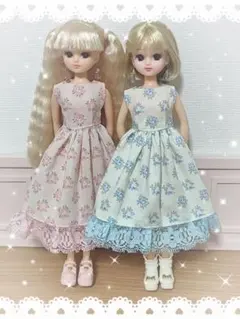 美品】リカちゃん フェミニンワンピースセット ヘアバンド・ピアス付き