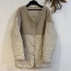 Lutique ボアキルティングジャケット　ライトベージュ M